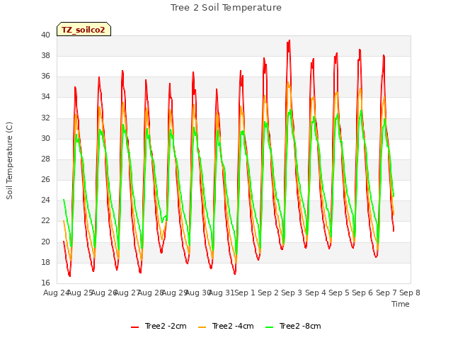 plot of Tree 2 Soil Temperature