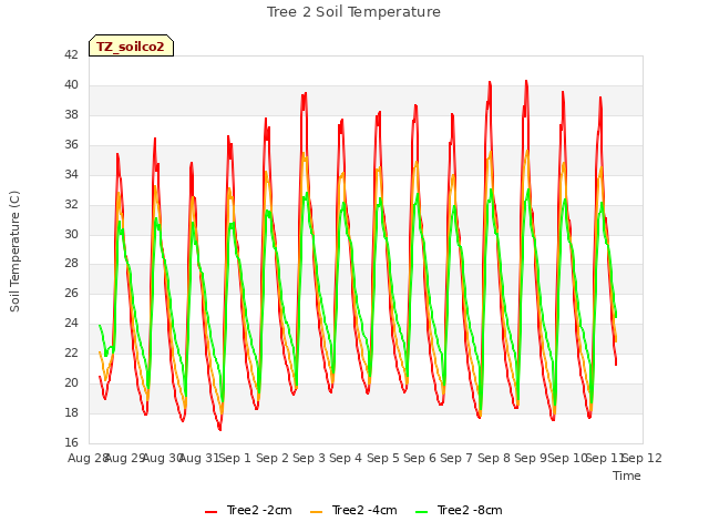 plot of Tree 2 Soil Temperature