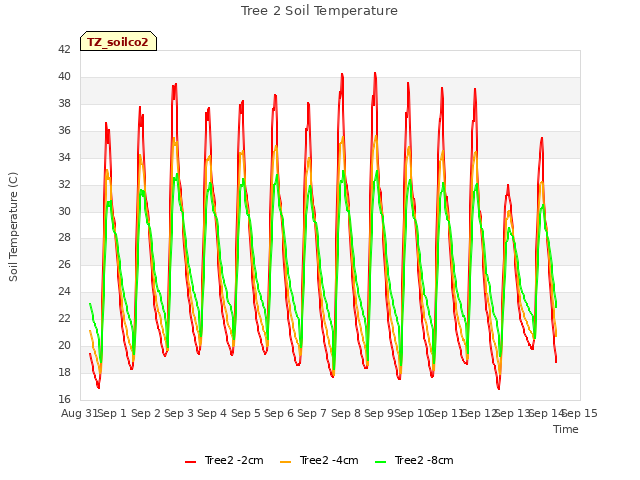 plot of Tree 2 Soil Temperature