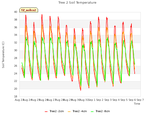 plot of Tree 2 Soil Temperature