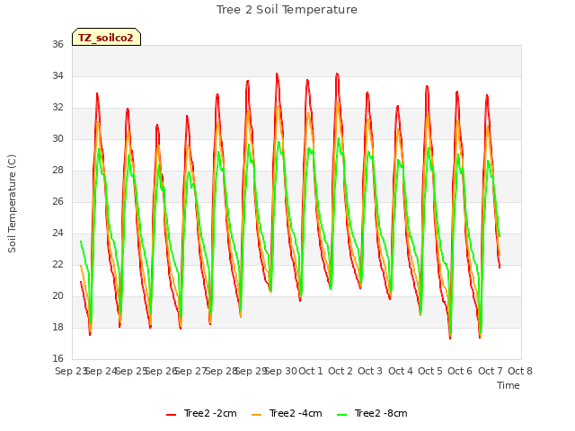 plot of Tree 2 Soil Temperature