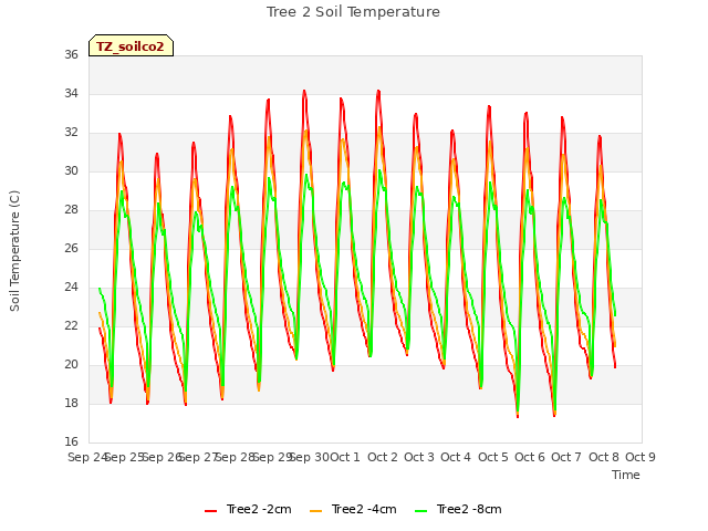 plot of Tree 2 Soil Temperature