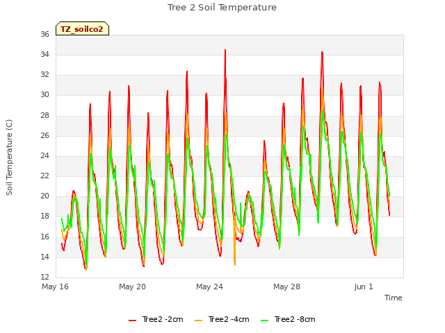 Explore the graph:Tree 2 Soil Temperature in a new window